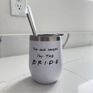 White Bride Tumbler with Straw